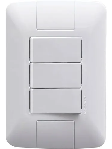 comprar Interruptor Simples Triplo Com Placa Tramontina Aria Cor Branco