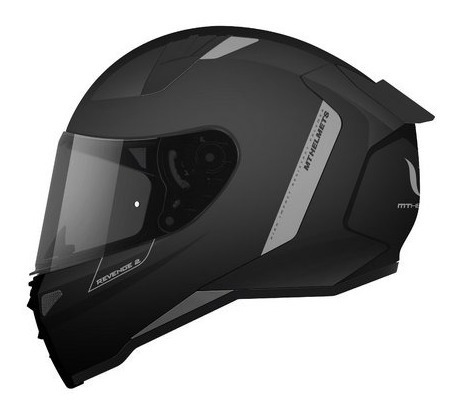 Capacete Mt Revenge 2 Solid Matt Black Viseira Fumê