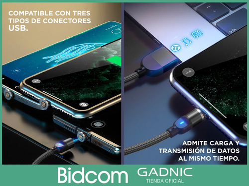 Cable Carga Rápida Gadnic 3 En 1 Usb Type C Lightning X4