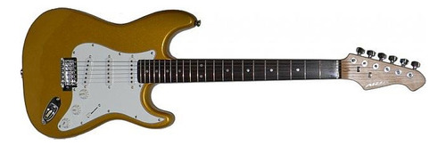 Guitarra Electrica Stratocaster Aria Pro Dorada Stg Series Diestro Dorado Palo De Rosa