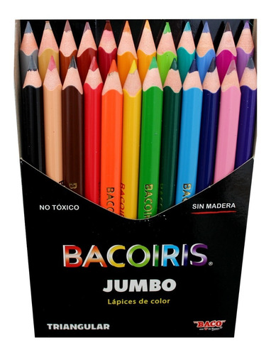 Lápices De Colores Con 24 Largos Bacoiris Jumbo Triangular