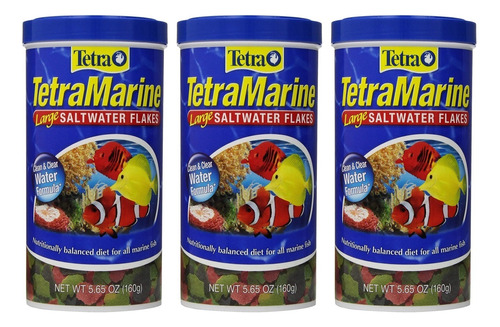 3 Bote Tetramarine Flakes  160gr Formula Agua Limpia Y Clara