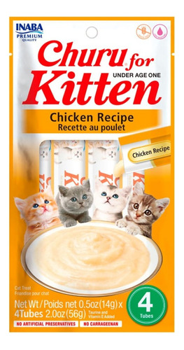 Churu Para Gatos Kitten Chicken Recipe 4 Unds En El Envase 