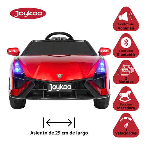 Montable Electrico Para Niños Deportivo Bluetooth Luces 12v Rojo