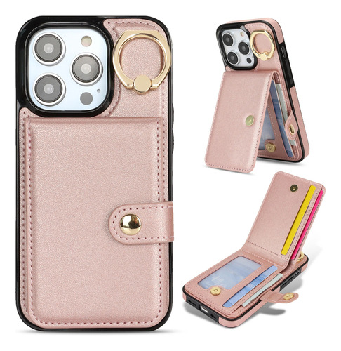 Capa De Couro Tipo Carteira Para iPhone Com Porta-cartões