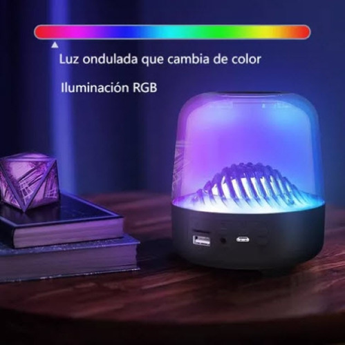 Bocina Capsula Bluetooth Audio Rítmica Recargable Led Multic