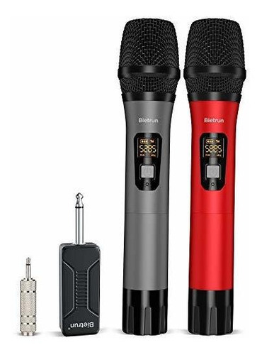 Micrófono Inalámbrico Bietrun Uhf Metal Dual Handheld Cordl