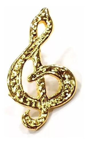 Bótom Pim Broche Clave De Sol Musical 25mm Folheado Ouro 18k