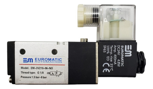 Electroválvula Solenoide 3/2 Rosca 1/8  Normal Abierta