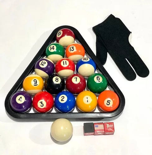 Jogo de bolas de bilhar numeradas de 50 mm com bolão