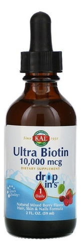 Ultra Biotina Líquida, Sabor Frutas, 10.000 Mcg, 59 Ml