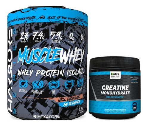 Muscle Whey Hexacore 4,8 Lb + Creatina Monohidratada 300 Grs