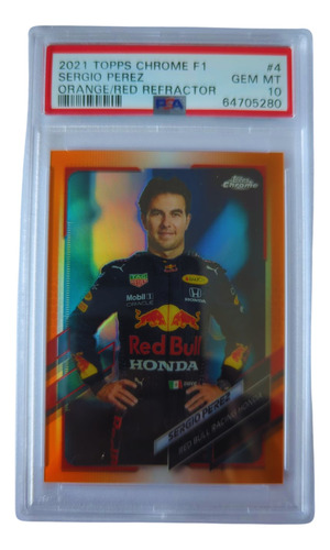 Sergio Checo Perez Tarjeta Topps Chrome F1 Psa Gem Mt 10 (Usado)