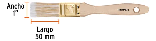 Brocha Cerdas Sintéticas,mango De Madera, Corte Recto, 1