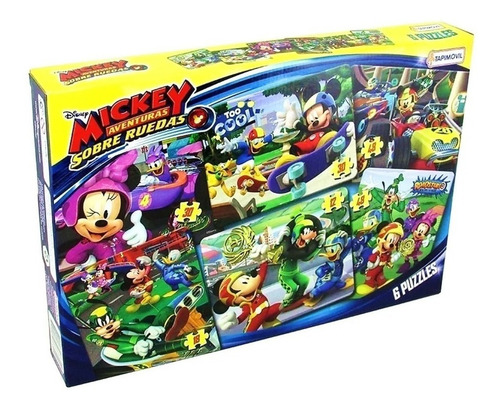 6 Puzzles Progresivos Mickey Aventura Sobre Ruedas Tapimovil