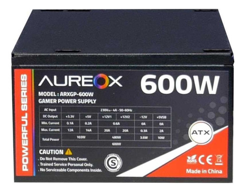 Fuente Gamer Aureox 600w Reales  Psu