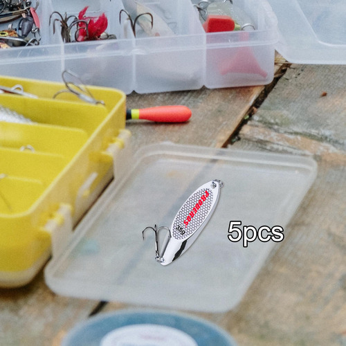 5 Uds Cucharas De Pesca Señuelos Cucharas De Plata 35g