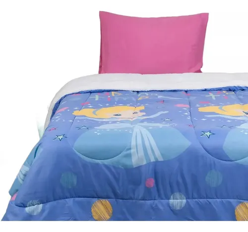 Edredon Sherpa Infantil 1.5pl Disney Princess
