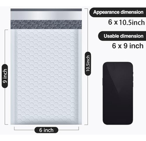 100x Envelopes Bolha Para Envio, 6 Polegadas X 10,5