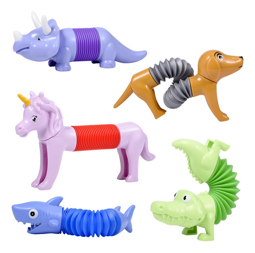 Tubos Pop Sensoriales De Animales Para Niños Paquete De 5