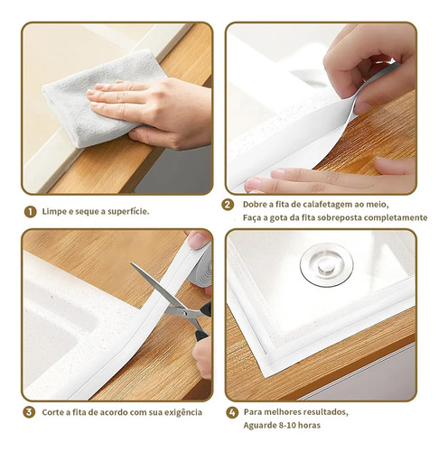 Kit De 3 Cintas Selladoras Impermeables De Pvc Para Lavabo D