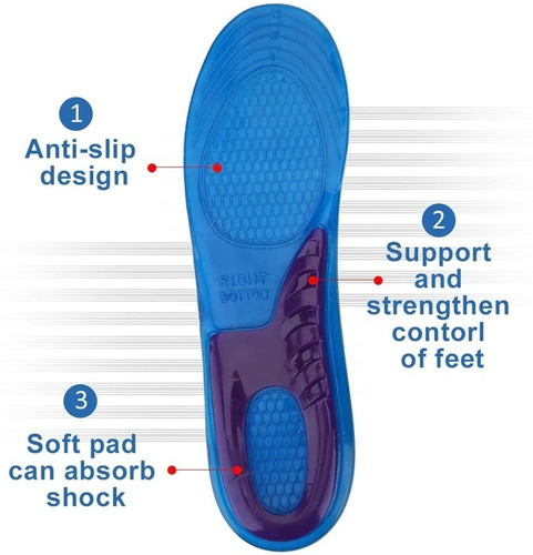 Imagen 4 de 8 de Plantilla Zapato Deportivo Caminar Correr Impact Gel Silicon