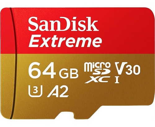Memoria Micro Sd 64gb Sandisk Extreme U3 V30 A2 4k 160mb/s