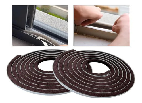 2 Pack Cinta Cepillo Térmica Puerta Ventana 250cm Burlete