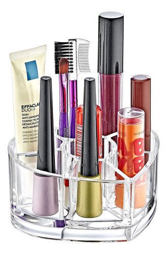 Organizador De Acrílico En Forma De Corazón Brochas Labiales