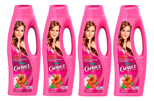 4 Shampoo Caprice Especialidades Control Caída Mamey 750ml