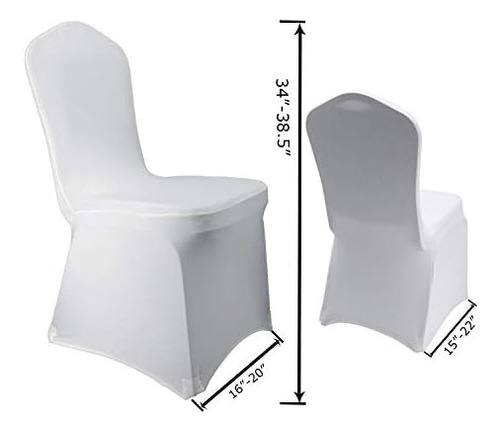 Welmatch Fundas Elásticas Para Sillas De Spandex, Color Blan