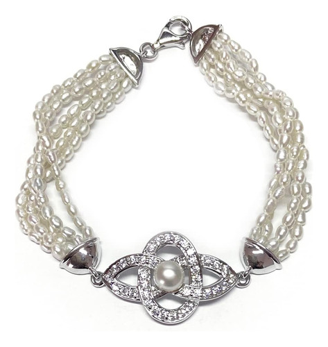 Premiumpearl Elegante Pulsera De Cinco Hebras De Perlas Cult