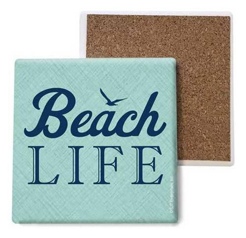 Sjt Enterprises, Inc. Beach Life - Paquete De 4 Posavasos De