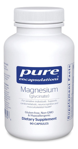 Glicinato De Magnesio Pure Encapsulations 90 Cápsulas