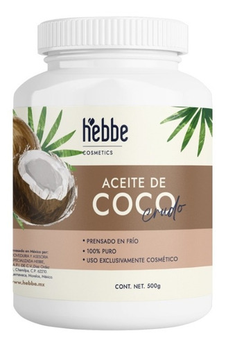 Imagen 1 de 10 de Aceite De Coco Extravigen Prensado Cosmetica Jabones 500 G
