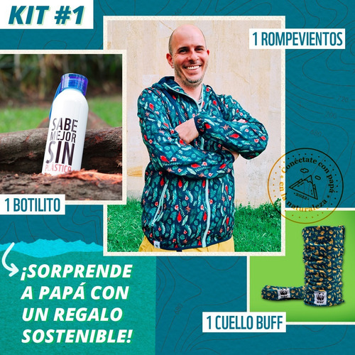 Imagen 1 de 1 de Kit Dia Del Padre # 1 - Chaqueta + Botilito + Cuello