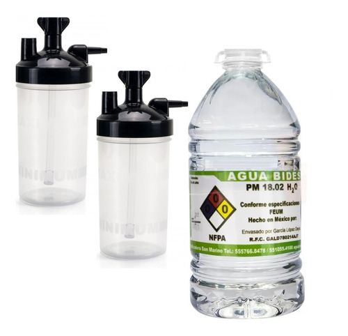 Vaso Humidificador Borboteador Salter Labs  + Agua Destilada