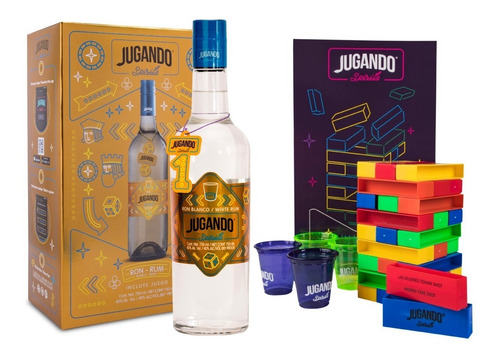 Kit Jugando Spirits Con Jenga Para Beber Y Botella Ron