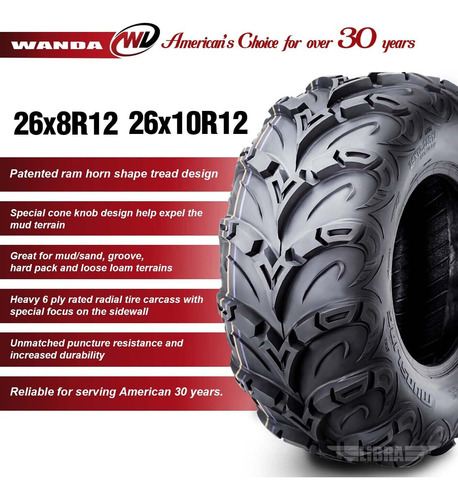 26x8r12 & 26x10r12 Radial Atv Tire Set For 06-17 Can-am Ugg