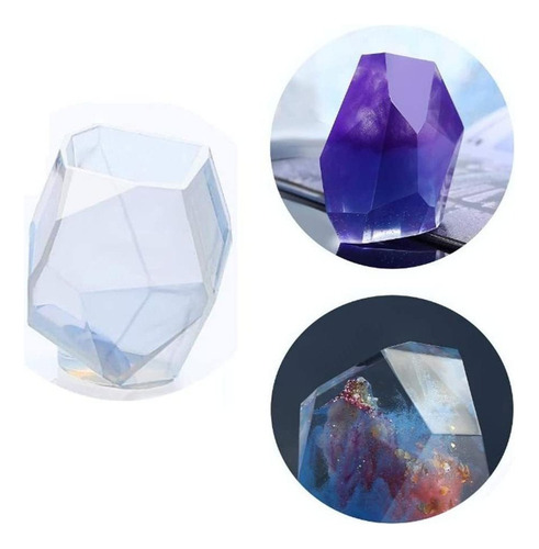 Nuevo 3 Largo Multifacético Molde De Silicona De Piedra