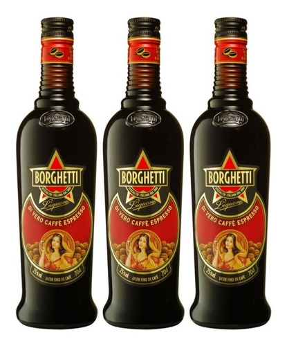 Licor Borguetti Cafe 750 Ml Caffe Espresso X3 Uni Fullescabi