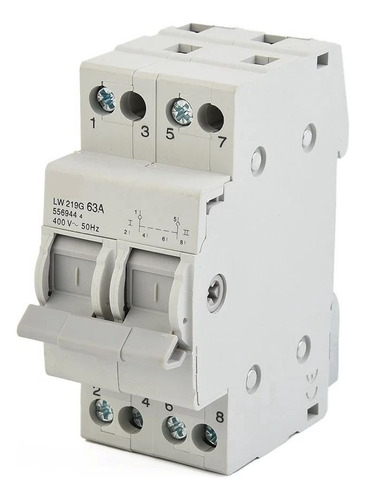 Interruptor Palanca 63a Selector 2p 1-0-2 Riel Solar Red Blanco