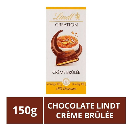 Chocolate Lindt Creation, Crème Brûlée, Barra De 150g