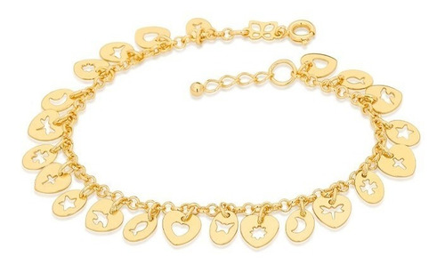 Pulseira Rommanel  Fol Ouro 18k Com Imagens Vazadas 551259