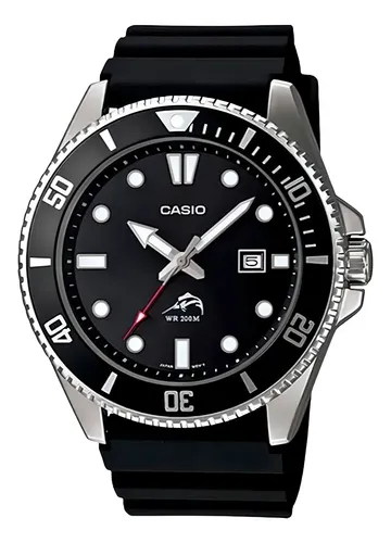 Reloj pulsera Casio MDV-106-1AV con correa de resina color negro - bisel negro/blanco