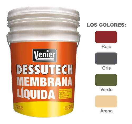 Imagen 2 de 5 de Membrana En Pasta Liquida Techos 20 Kg Venier Rex