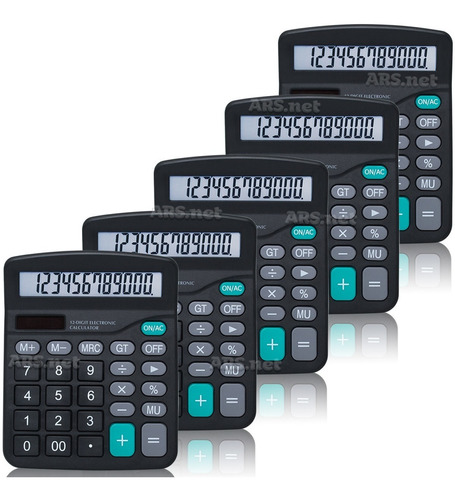 5 Calculadora De Mesa Balcão Escritório Display 12 Digitos