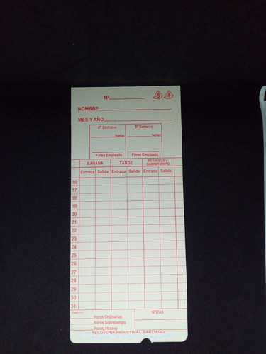 Imagen 2 de 3 de 100 Tarjetas Reloj Aibao S-880 Y Compatible Otros Modelos