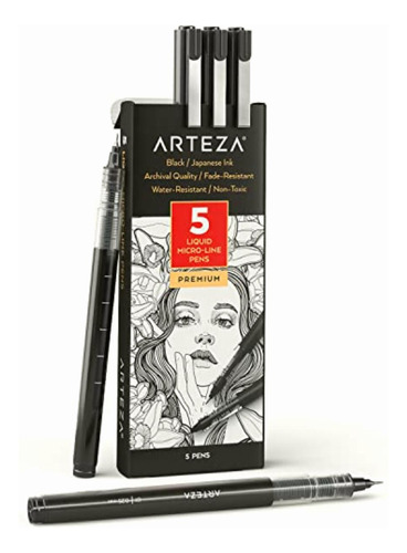Arteza Micro-line Bolígrafos De Tinta (5 Unidades), Color
