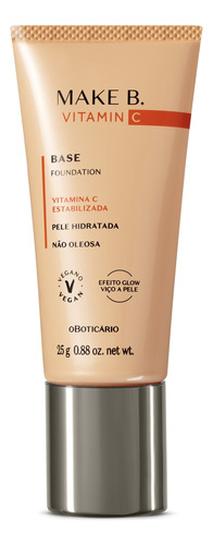 Base Líquida Cor 15 Make B. Vitamin C 25ml O Boticario Tom Médio